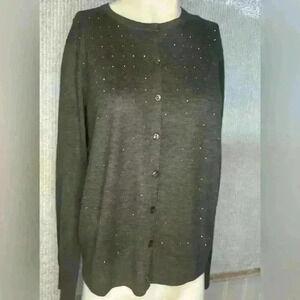 Stitchcount NWT gray, Size L, rhinestones, New Year’s Eve, glamour, diamonds